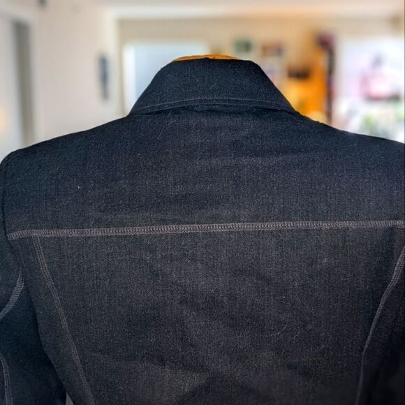 $5 Item! Bianca Nygard Petites 12P Pure New Wool Black Contrast Stitch Jacket - Picture 8 of 13